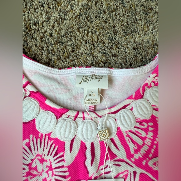 NWT Lilly Pulitzer Girls Lilly Knit Shift Dress (Passion Fruit) Size Large 8-10 - Picture 3 of 4